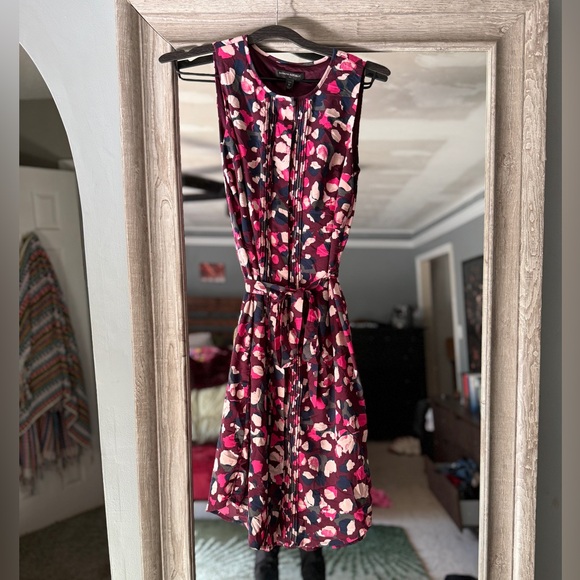 Banana Republic Floral Shift Pintuck Midi Dress size 0p fits 2 like new - Picture 1 of 7
